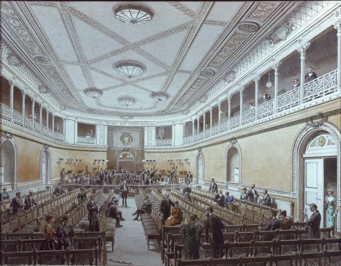 Gottlob Theuerkauf: Saal des Alten Gewandhauses zu Leipzig, SGM Inventar-Nr. 1781